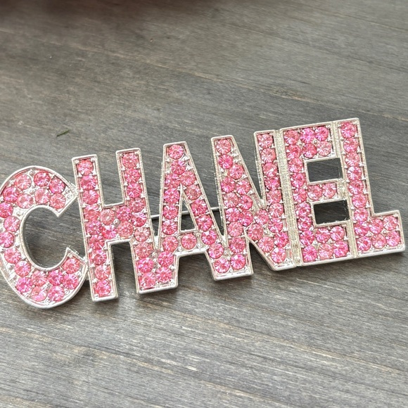 Chanel Pink Crystal Brooch with Silver Accents - Picture 8 of 8